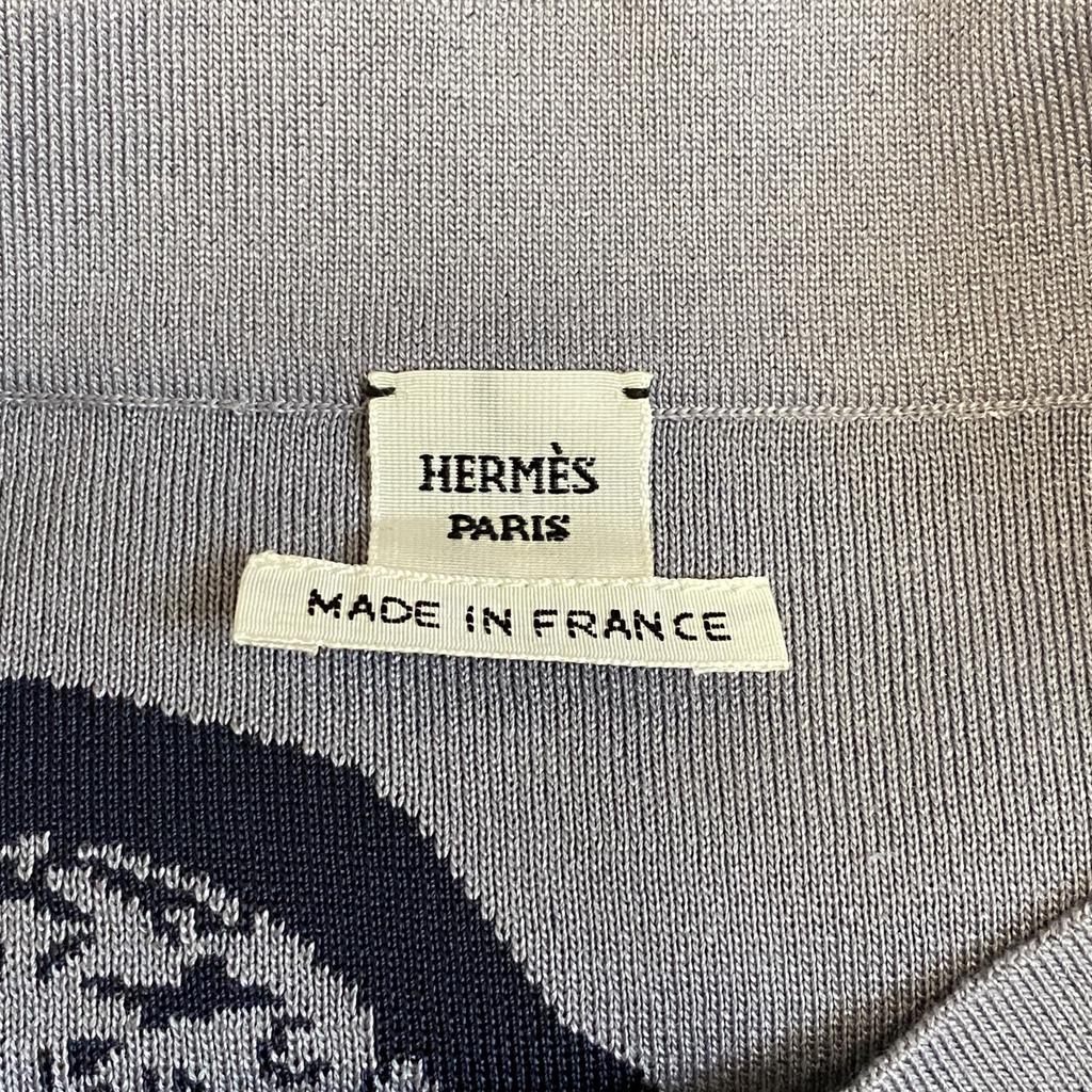 Used HERMESCut Navy/gray Rayon/silk Women