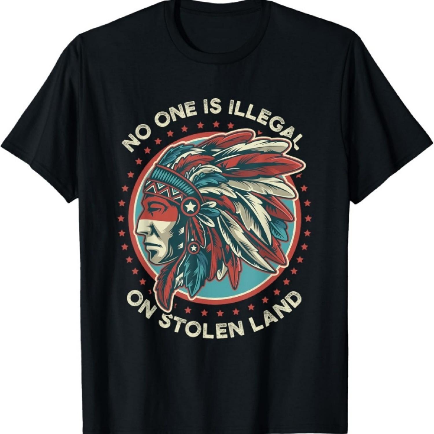 

No one is illegal on stolen land T-Shirt XXXXXL чорний