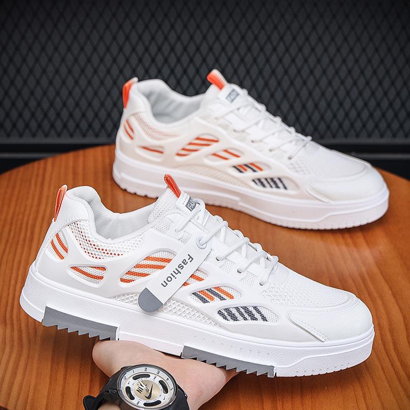 2025 new little white shoes summer breathable mesh board shoes men's hollow mesh sports casual wear-resistant tide shoes non-slip
