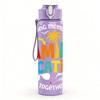 1PC Family Vacation Color Letter Graphic 750ml Color Plastic Water Bottle Leakproof Flip Straw Lid For Sports Office Home Use