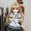 BJD/SD 1/6 Doll Wig Accessories Light Golden Long Curly Wig with Bangs Short Curl Doll Wig