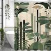 Green Plant Shower Curtain, Bathroom Decorative Shower Curtain, Waterproof Shower Curtain with Hooks