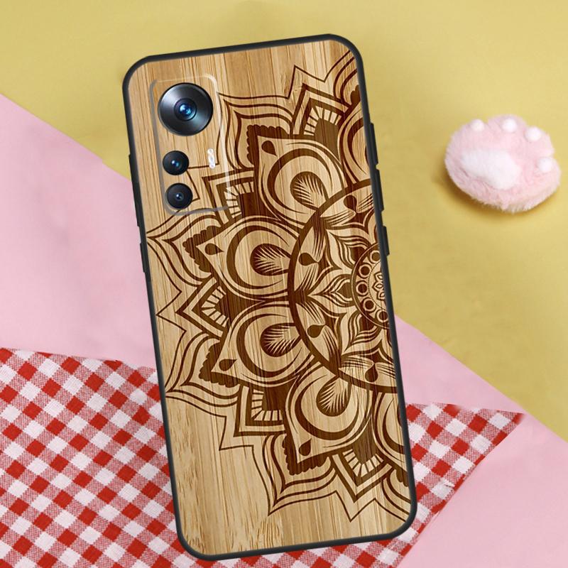 Mandala Floral Wood For Xiaomi 14 15 Ultra 13T 14T 15T 17 Pro Max Case For POCO F8 Ultra X7 X5 X6 F5 F6 F7 Pro