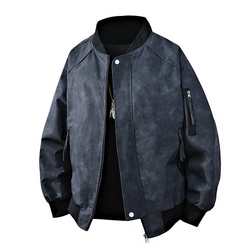 

New, Jacket Men, Baseball Uniforms Men, Color Leather Flight Uniforms Loose Tide Brand Two Open M