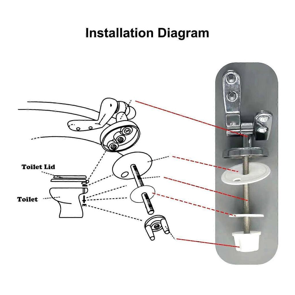 Toilet Seat Fittings, Zinc Alloy Toilet Seat Hinges Replacement for Most Toilet Seats