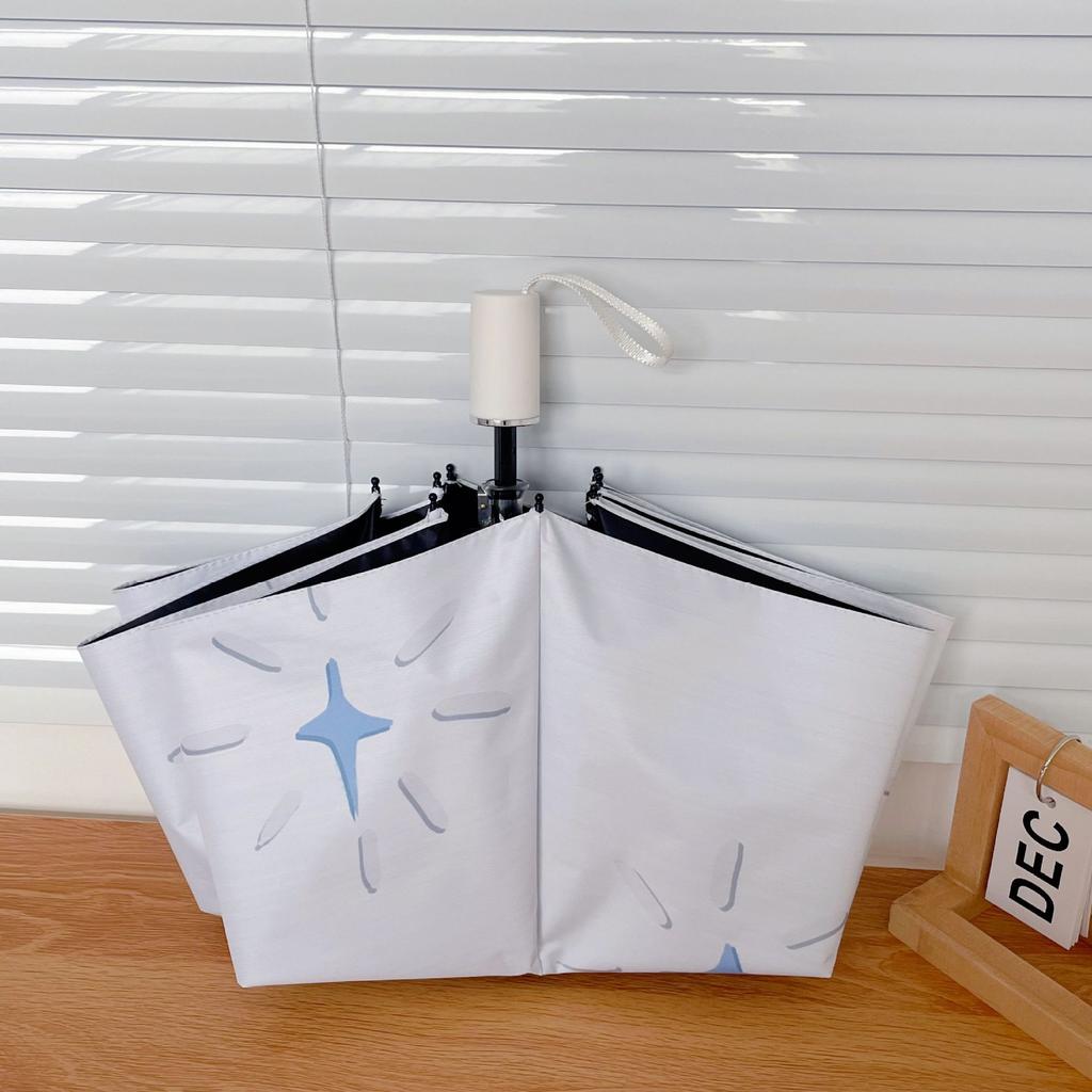 INS Cute Blue Fireworks Automatic Umbrella Rainy Sunny Folding Umbrella Women Student Outdoor Shopping Sun Protection Umbrellas