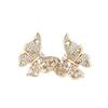Three-dimensional zircon full diamond butterfly earrings, Korean gentle wind versatile temperament earrings