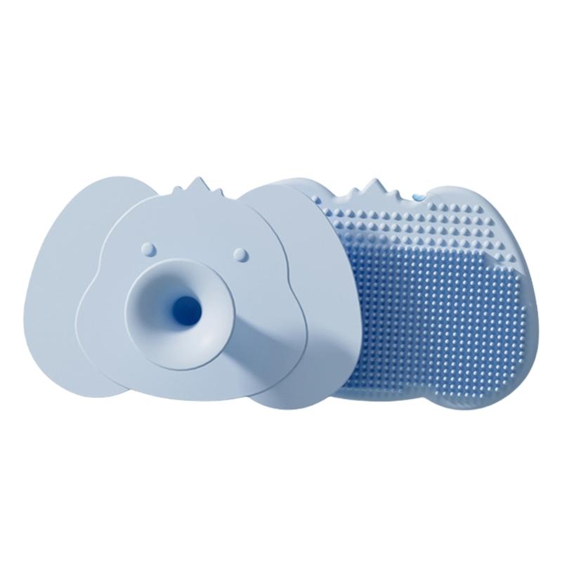 

Silicone Shampoo Brush for Baby Infant Bathing Essential Boys Girls Small Showering Brush Head Cleaning Tool синій