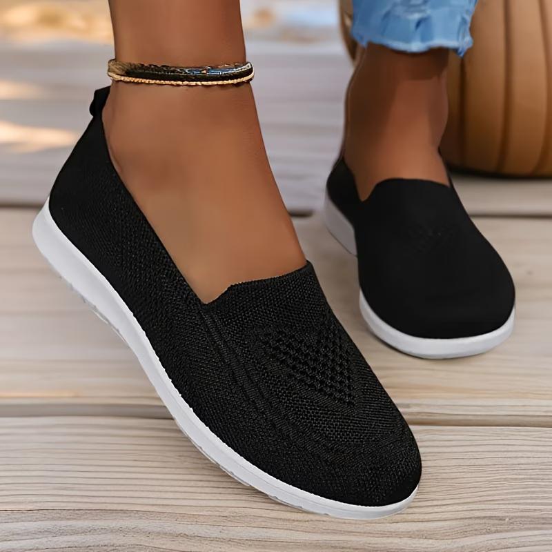 Sneakers, 1 Pair of Lightweight and Breathable Women's Knitted Flats, Breathable Low-top Fitness Shoes,