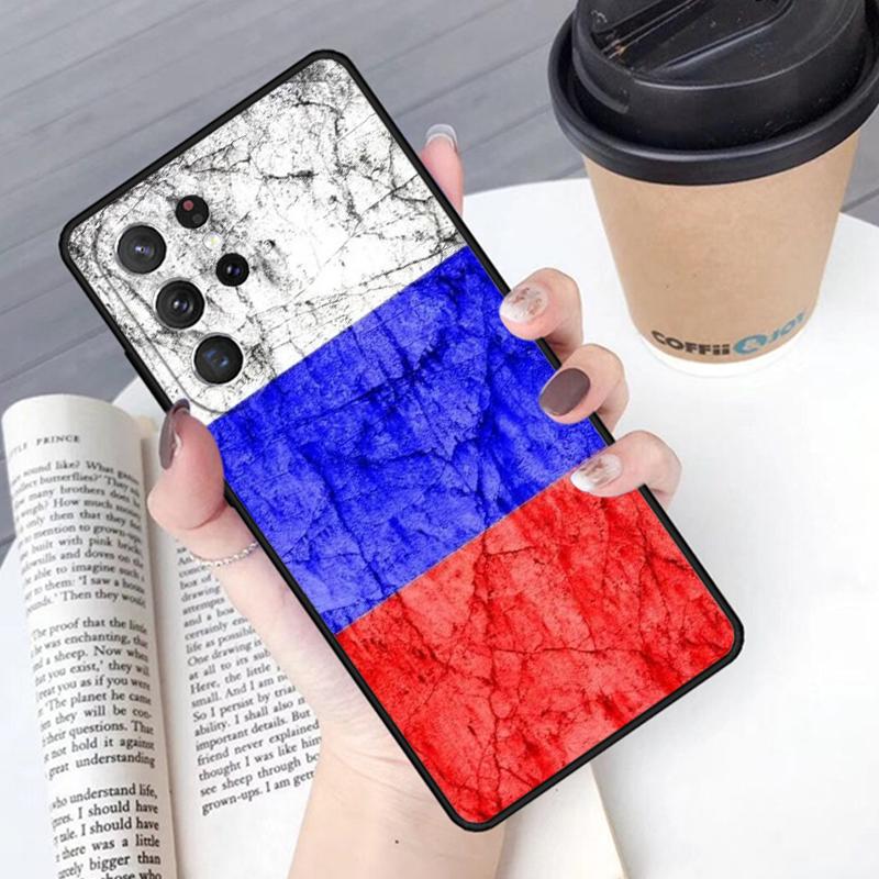 Russia Flag Phone Case Cover For Samsung Galaxy S24 S25 Ultra S21 S22 Ultra S10E Note 10 Plus Note 20 FE S23