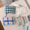 Borsa da cosmetico a fiori e quadri alla moda, pochette, grande capacità, organizer da viaggio, trousse, mini rossetti, borsa per riporre il trucco