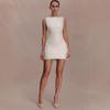 Women's New Fashion Sleeveless Pleated Hip-wrapped Short Skirt, New High-end Backless European and American Dresses for Women
