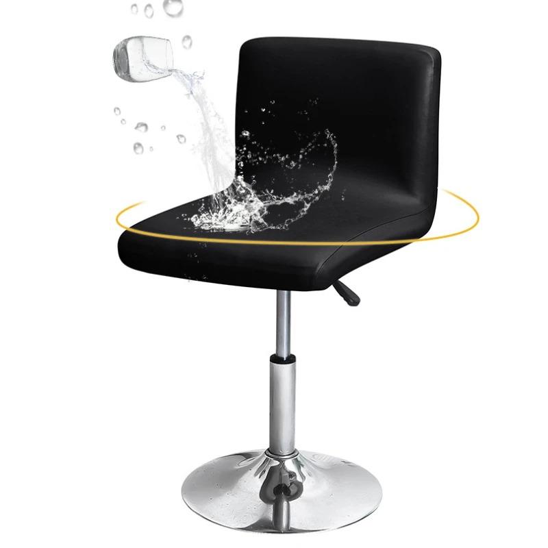 Waterproof Pu Leather Rotating Bar Stool Cover Stretchable And Durable Bar Stool Cover Easy-To-Clean Faux Leather Slipcover