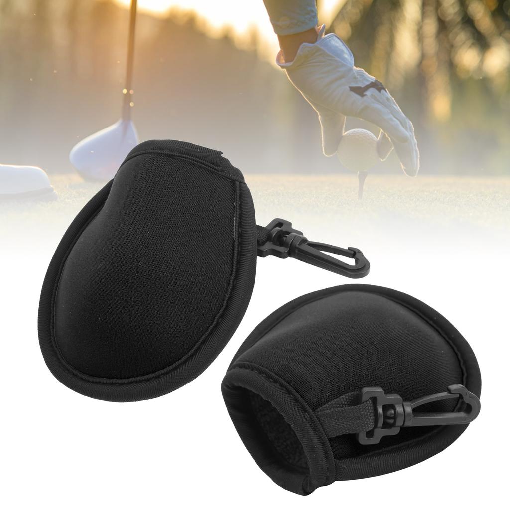 2 szt. Okrągła torba na piłki golfowe Przenośny Profesjonalny uchwyt Pomoc dla golfisty z haczykiem Czarny