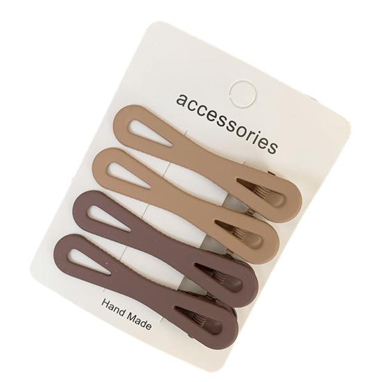 

4Pcs Hairpins Matte Texture Wavy Rectangular Design Hair Clips with Tight Teeth Strong Hold Hair Pins Daily Use Hair D