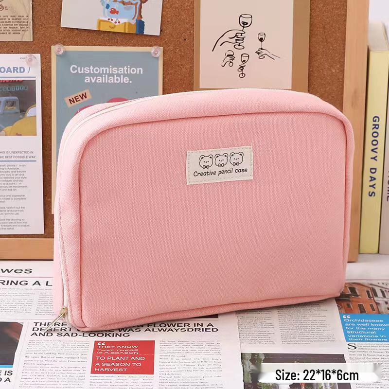 

Пенал для студентов большой вместимости и многофункциональная сумка для хранения розовый