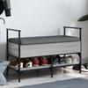 VidaXL Shoe Bench, Storage Bench with Seat, Shoe Rack with Cushion, Modern, Sonoma Grey 835232