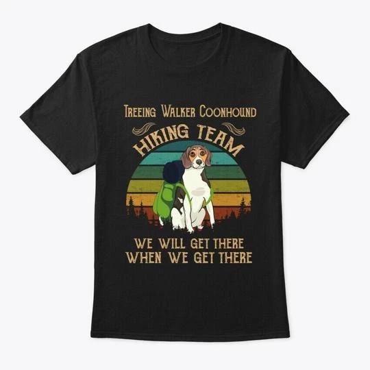 Treeing Walker Coonhound Hiking Team Dog T-Shirt Made in the USA Size S to 5XL S