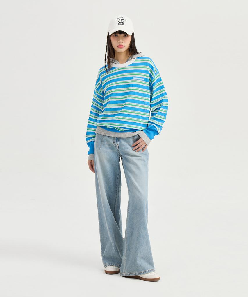 LUCKY CHOUETTE Color Stripe Knit Pullover (Blue) Lfwam25440Bux