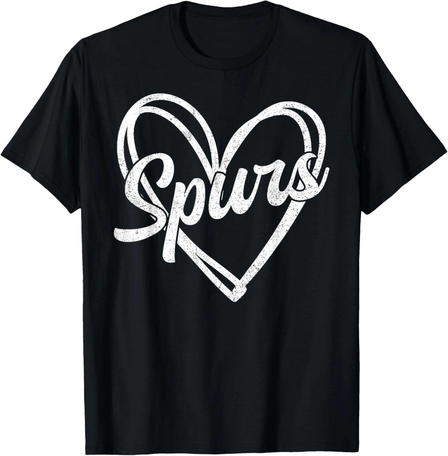Retro Vintage Spurs Heart T- Shirt S