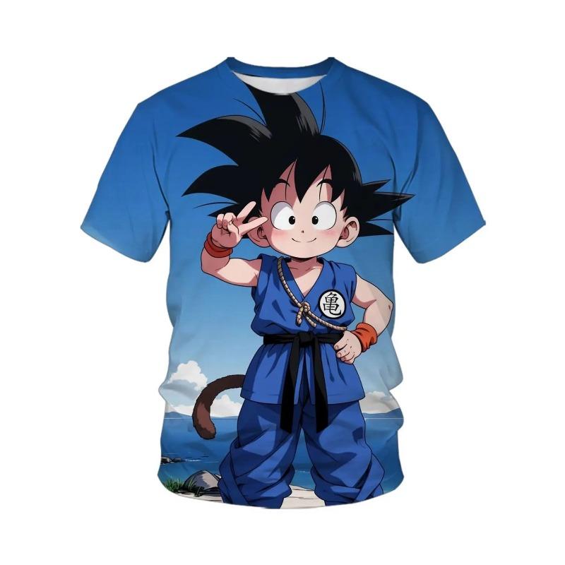 2026 Summer Dragon Ball T-shirt Children's T-shirt Anime Character Sun Wukong Super Saiya T-shirt Children's Short Sleeve