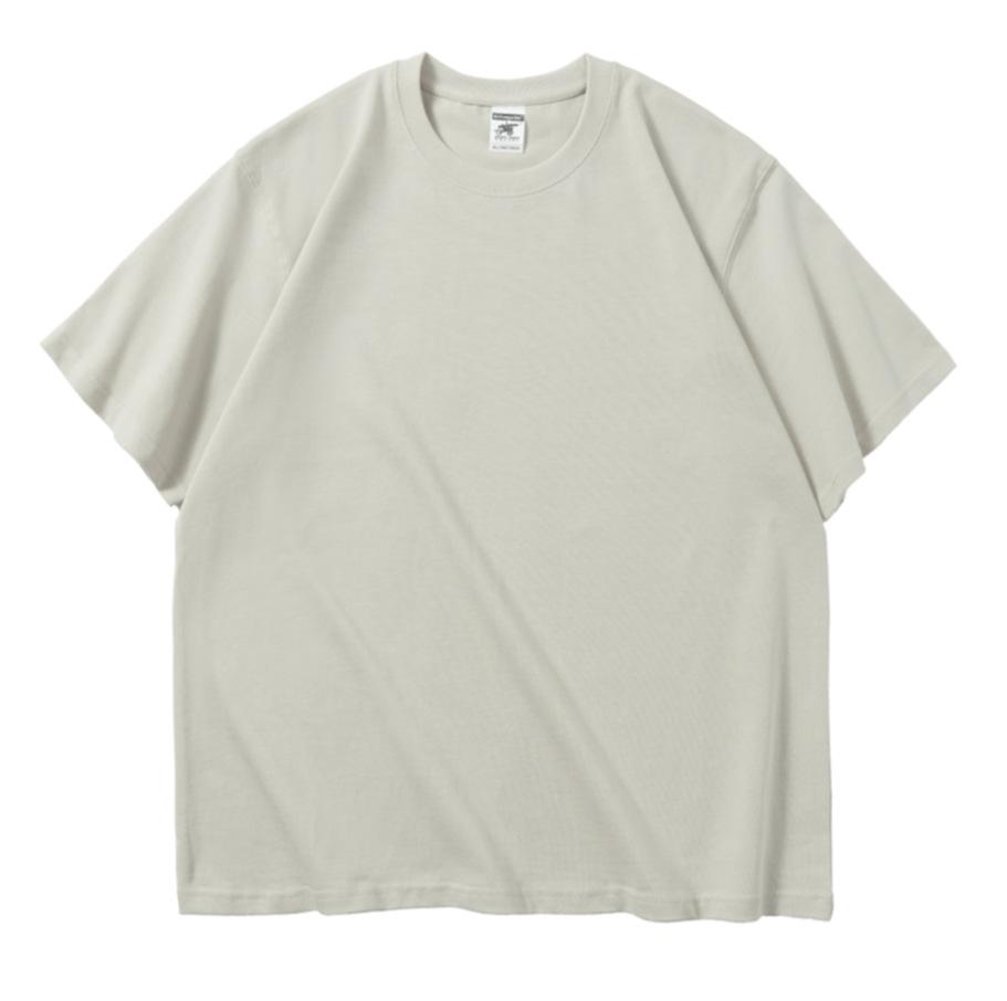 Herr sommar lös tung bomulls-t-shirt med tryckt design