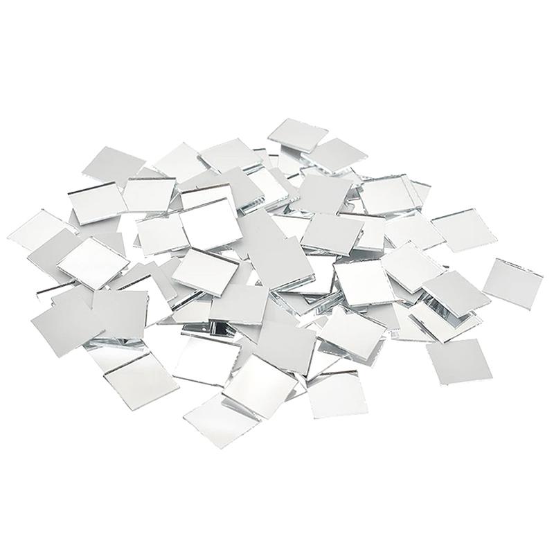100Pcs/lot 2x2cm Mini Square Glass Mirror Mosaic Tiles For Wall Bathroom Diy Home Decoration Crafts Wall Artwork Decor