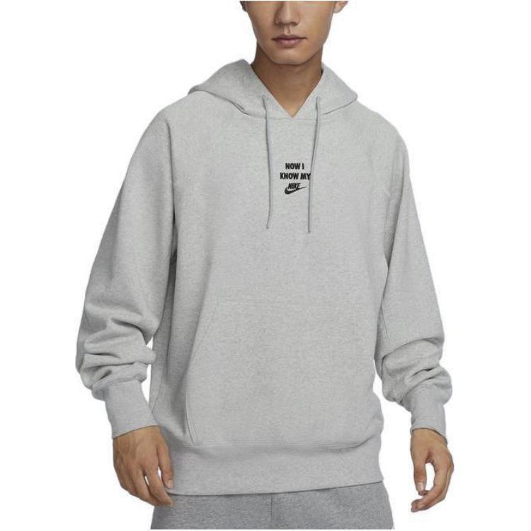 Nike Sweatshirts Unisex Gray Hooded Moderate Regular FZ5738-050