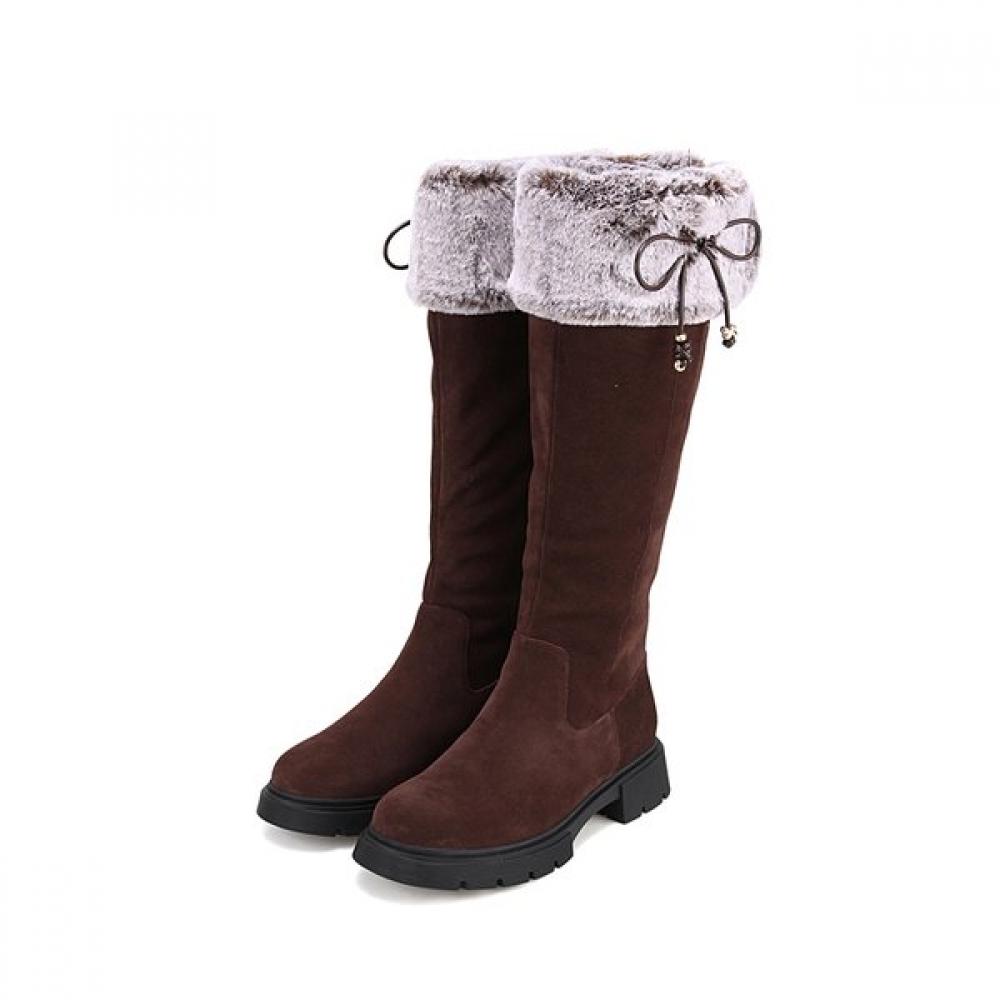 Barbara Two Tone Suede Fur 4cm Long Boots Bbh853br 250mm