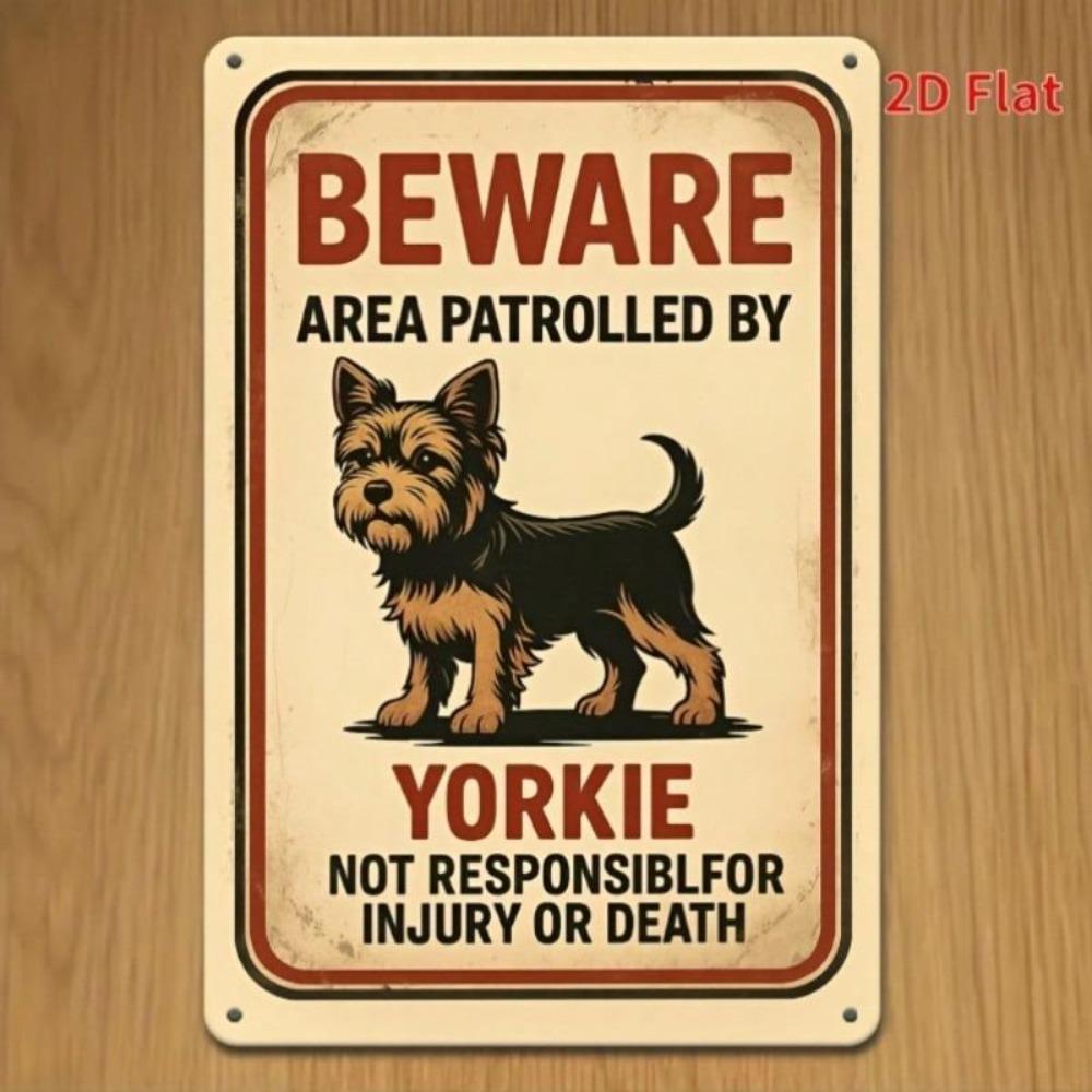 Vintage Beware of Dog Metal Sign Rustic Wall Decor Home Bar Garage Man Cave