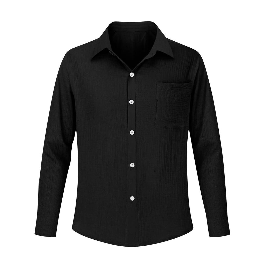 Women's Fashion Casual Solid Color Split Button Long Sleeve Shirt Top