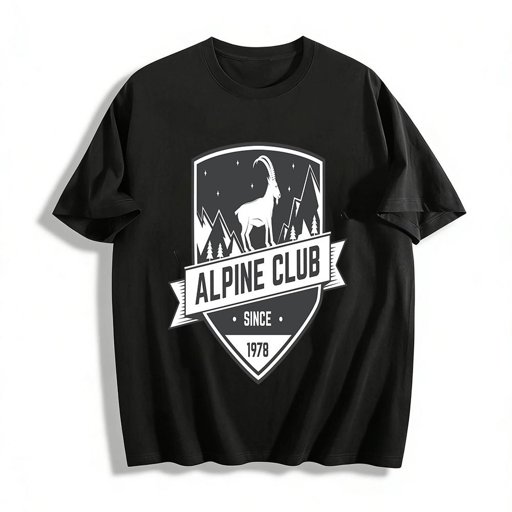 

Vintage Alpine Club 1978 Outdoor Graphic Casual Long Sleeve Tee Pure cotton T-shirt XXS