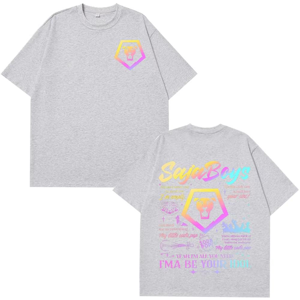 Kpop Saja Boys Demon Hunters Retro Graphic T-shirts Men's Women Aesthetic Tees Summer Cotton Casual Harajuku T Shirts Fan Gifts