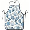 1pc Sea Shell Starfish Ocean Pattern Print Apron, Durable and Easy To Clean, Adjustable Waistband, Polyester Material, for Kitchen Cooking, Gardening,