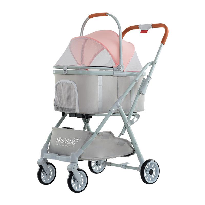 Lightweight Folding Pet Stroller for Small Pets, Breathable & Portable for Elderly Dogs