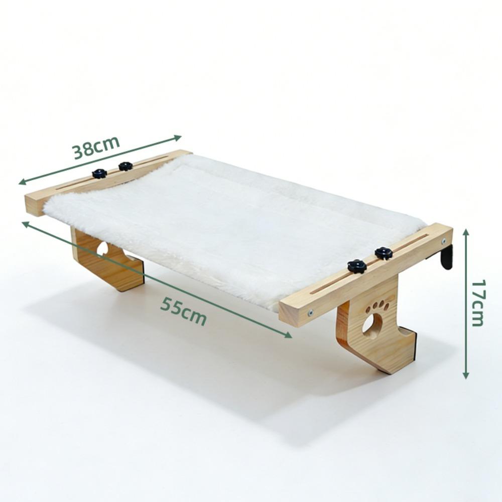

Creative Wooden Frame Cat Window Hammock, Paw Print Durable Hanging Detachable Bed Design, Cozy Pet Furniture Supplies