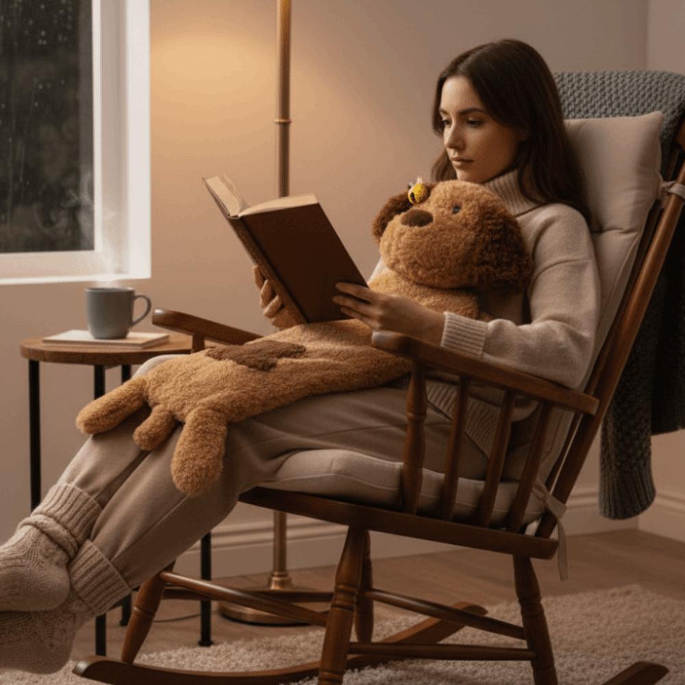 Extra Long Hot Water Bag Cartoon Water Injection Bag Cute Plush Warmer Home