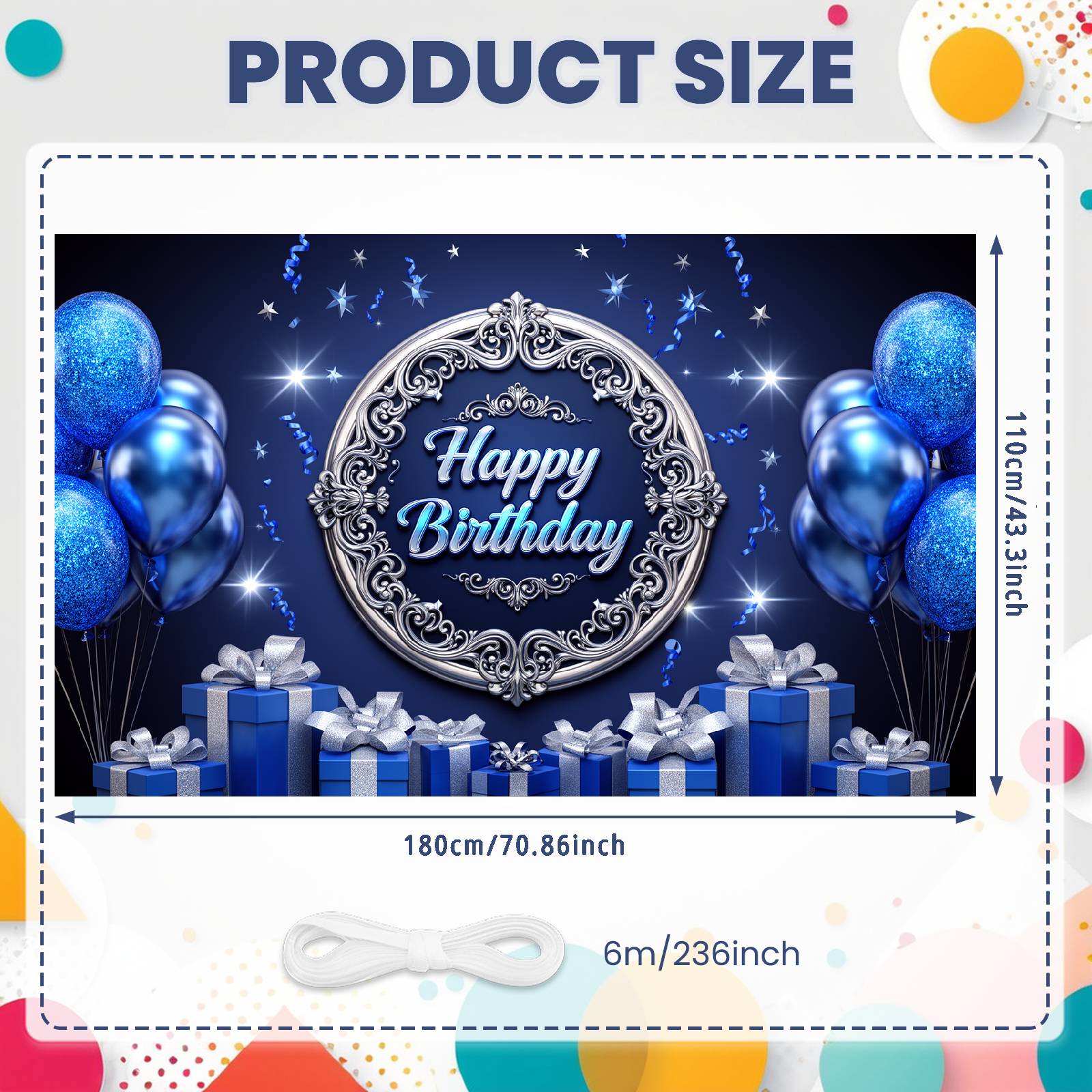 

Celebration Banner Blue Gift Boxes Banner Party Banner Blue Themed Party Backdrop For Home Parties Party Decorations Adult