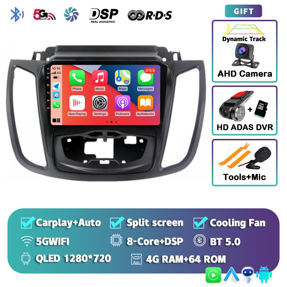 Android 14 Car Radio For Ford Kuga 2 Escape 3 2012 2013 2014 2015 2016 2017 -2019 Stereo Multimedia Player 2din Carplay Auto DSP