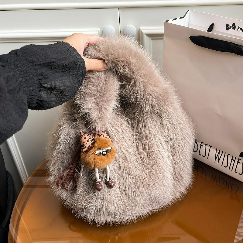 Flauschige Einfache Henkeltasche Neue Mini-Umhängetasche für Damen Elegante Winter-Tasche Bequem und Vielseitig Textur-Beuteltasche
