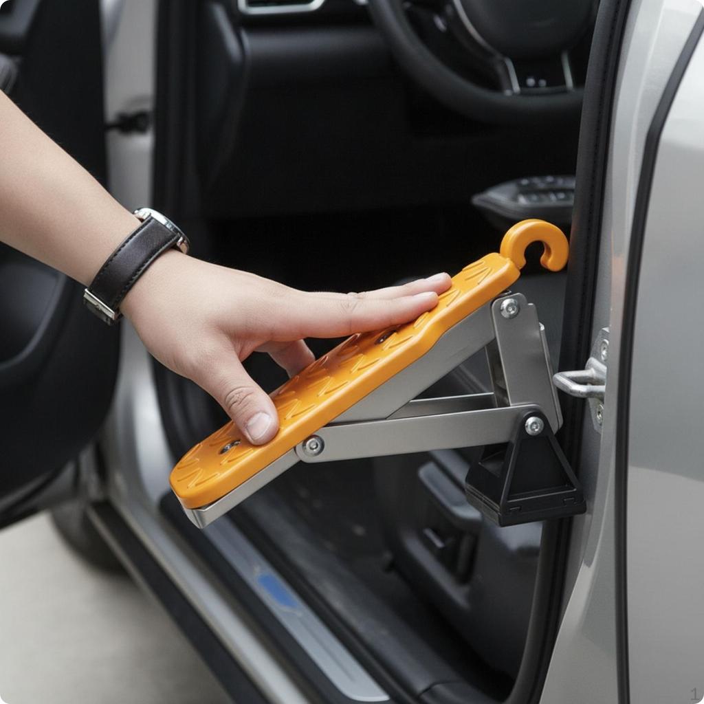 Adjustable-Angle Car Roof Pedal Folding Vehicle Door Latch Step Portable