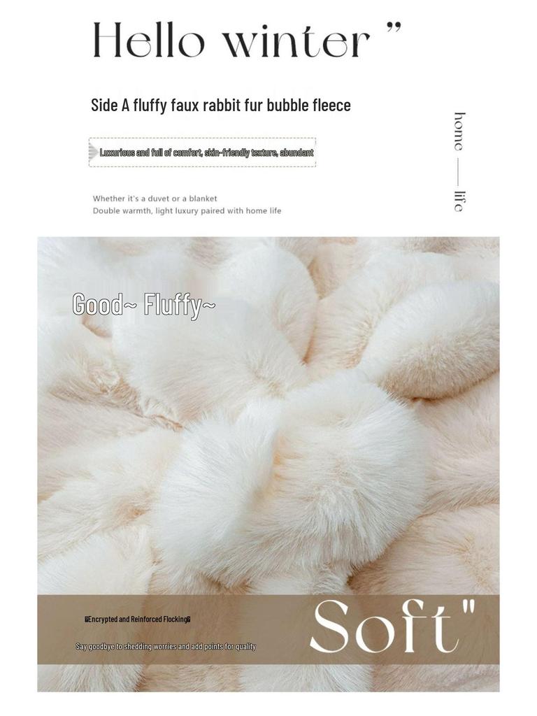 2025 Winter Coral Velvet Bedding Set: Plush Imitation Rabbit Fur Duvet, Fitted Sheet, Bed Sheet, Thickened for Warmth