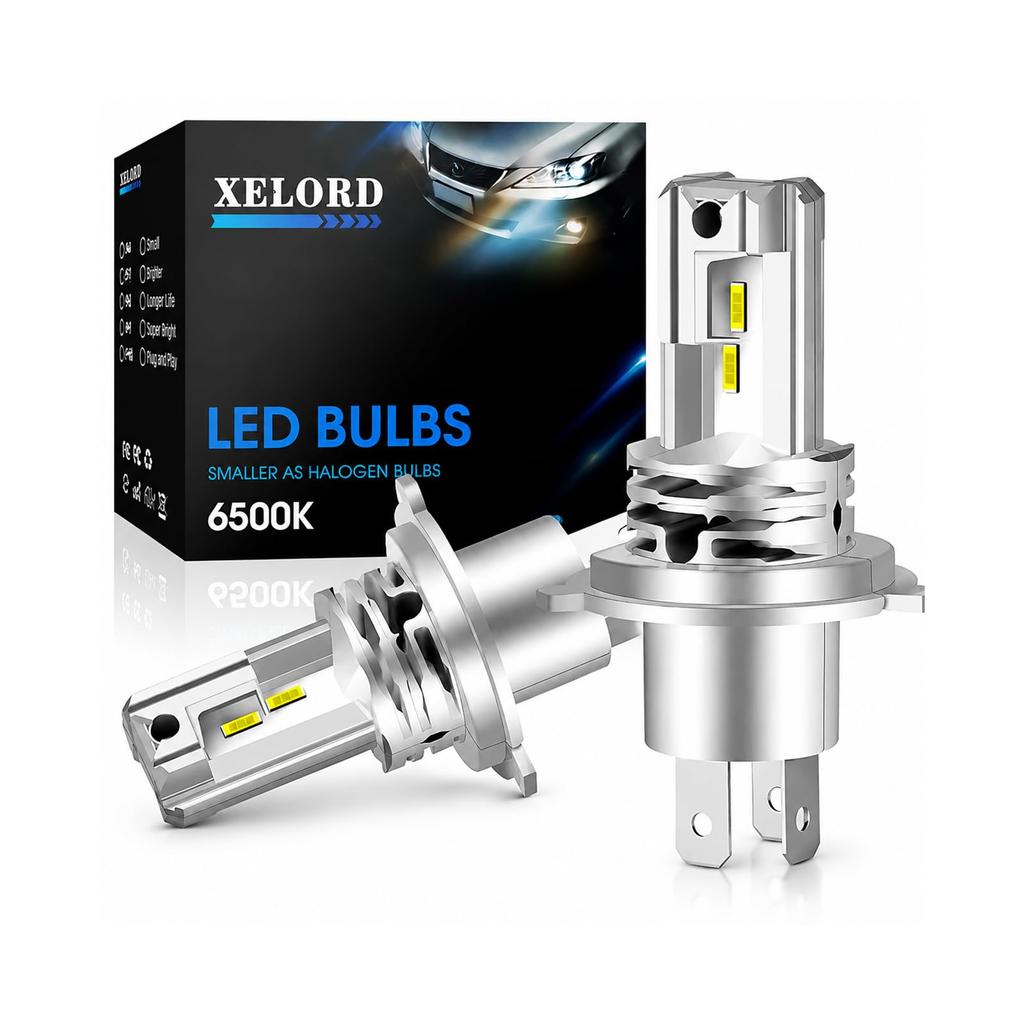 XELORD H4 LED Headlight Vehicle Inspection Compatible Hi/Lo Switching 6500K