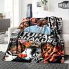 1pc 2PacHip Hop Blanket Soft Lightweight All Season Multi Purpose Throw for Sofa, Bed, Office & Picnics, French Style with Iconic Album Art & Quotes
