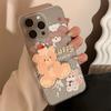 Soft and Cute Butter Bear Stand Apple 16 Mobile Phone Case 13 Glitter Powder Iphone15promax Suitable for 11 Soft and Cute