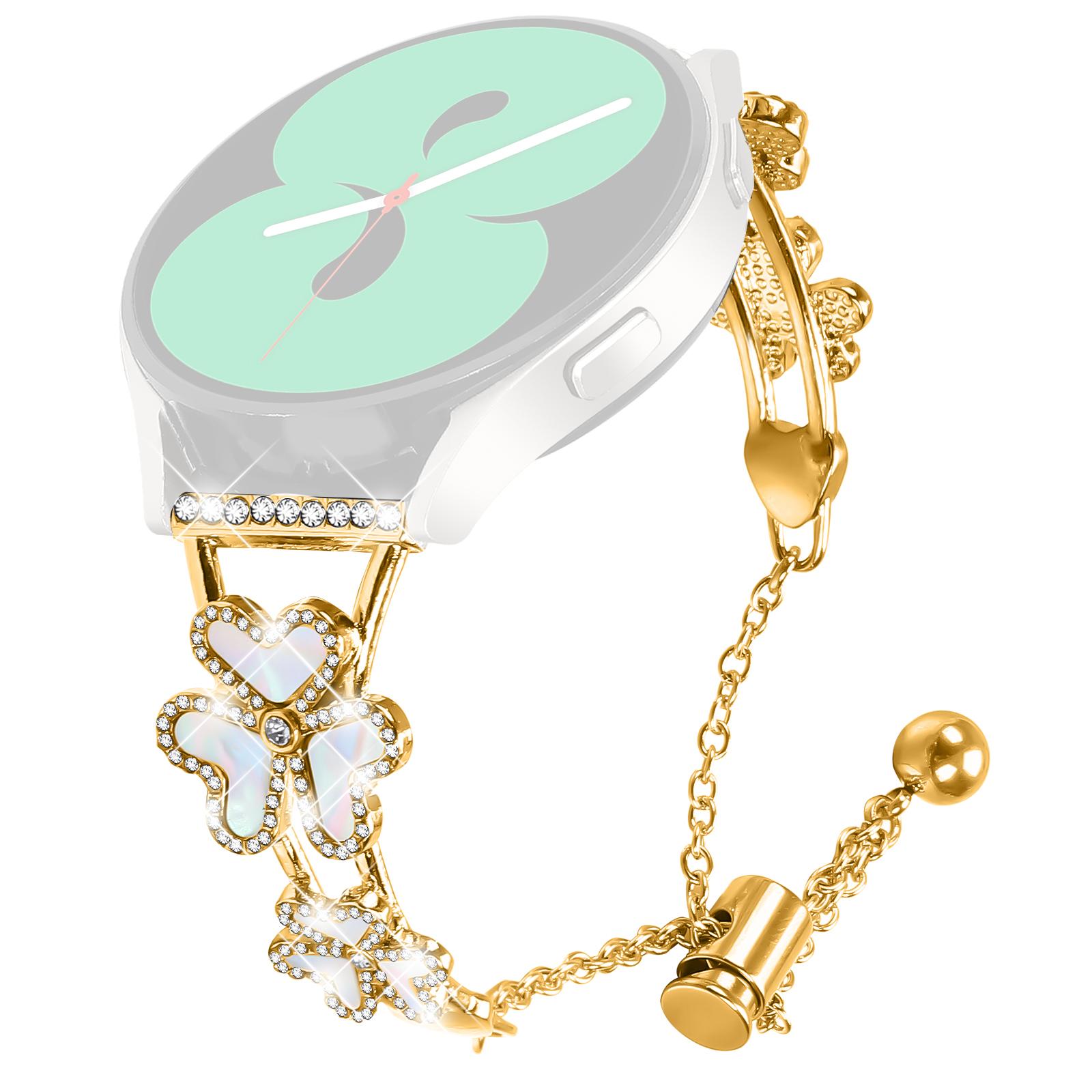 

For Verizon Gizmo Watch 1 Metal Band Replacement Watch Strap Heart Clover Decor D