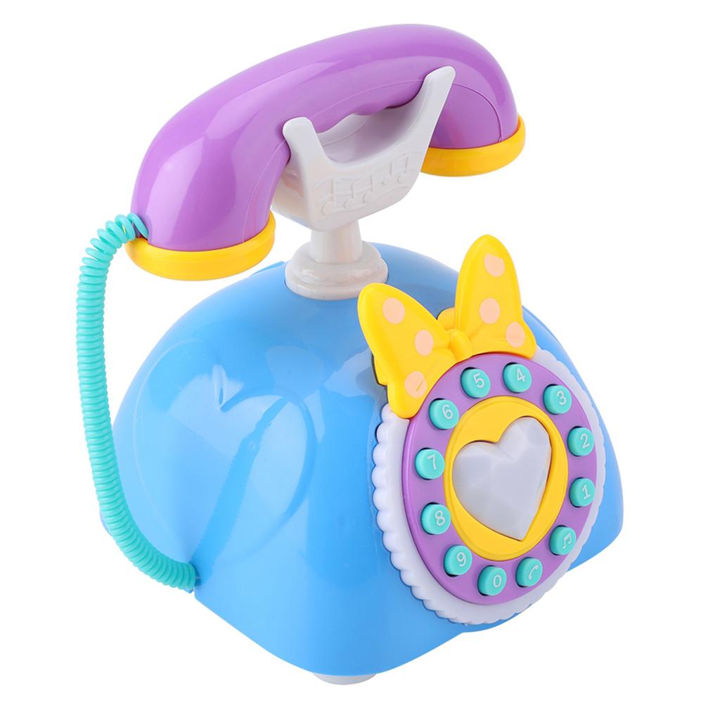 Bilingual Musical Telephone Baby Children Educational Development Toy Gift (Blue)