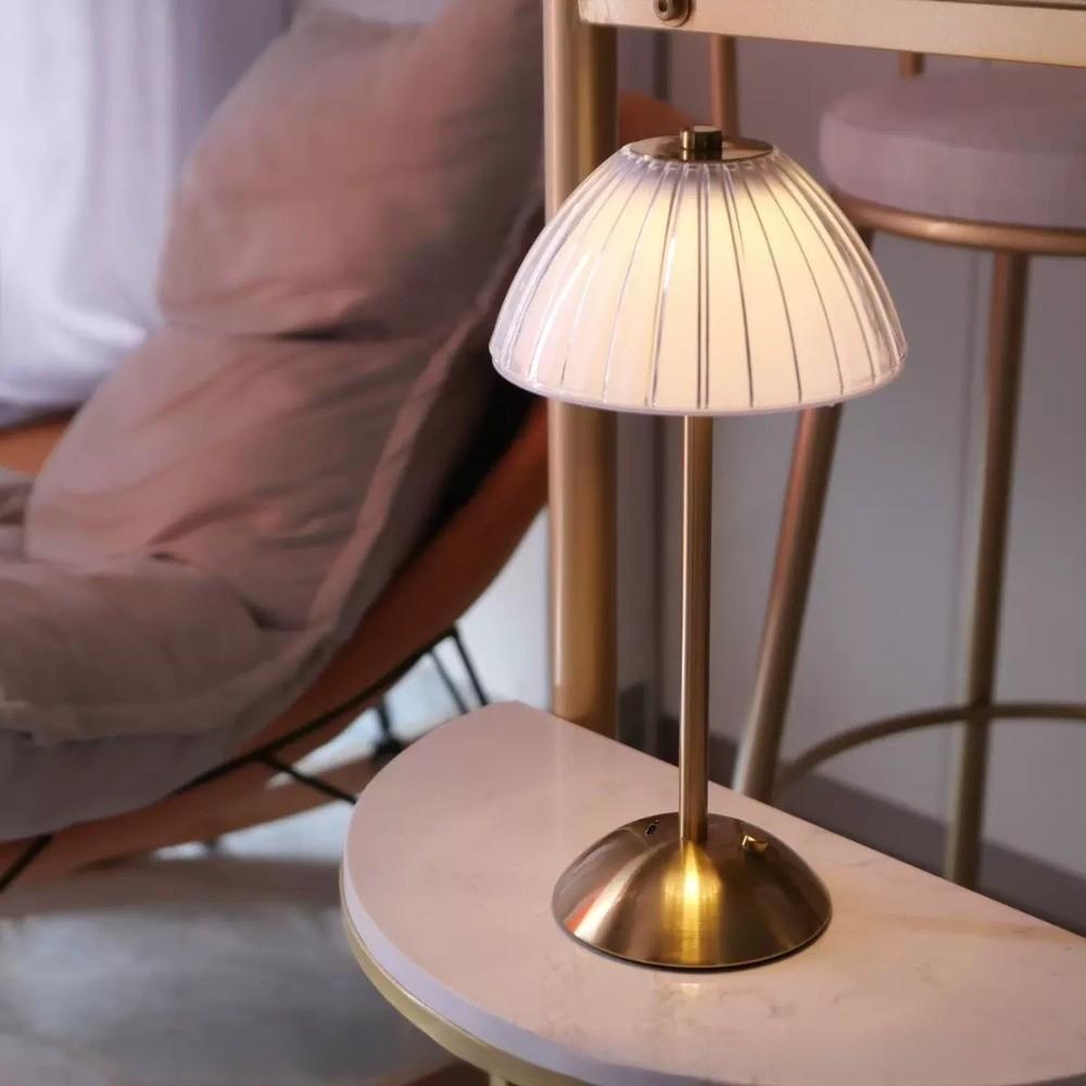 Vintage Nordic Style Table Lamp 3 Colors Dimmable Touch Control Lamp Cordless Small Gold Bedside Lamp Living Room