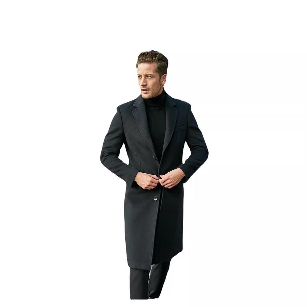 Herren Wollübermantel im britischen Stil mit langen Ärmeln - Herbst-/Winter-Trend
