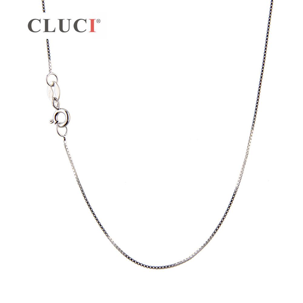 

CLUCI 3pcs Fashional Women 925 Sterling Silver Box Necklace Chain for Pendant SN008SB-1 16 inch